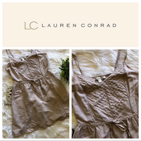 LC Lauren Conrad Dresses & Skirts - LC Lauren Conrad Pink Linen Dress with pockets